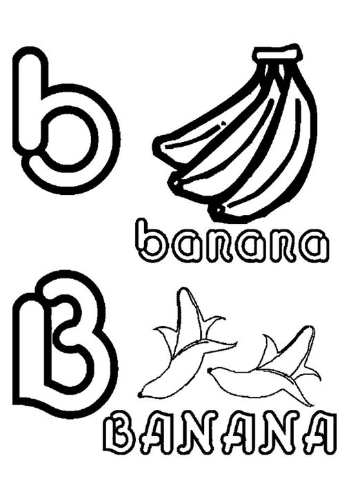 Free Printable Banana Coloring Pages, Banana Coloring Pictures for ...